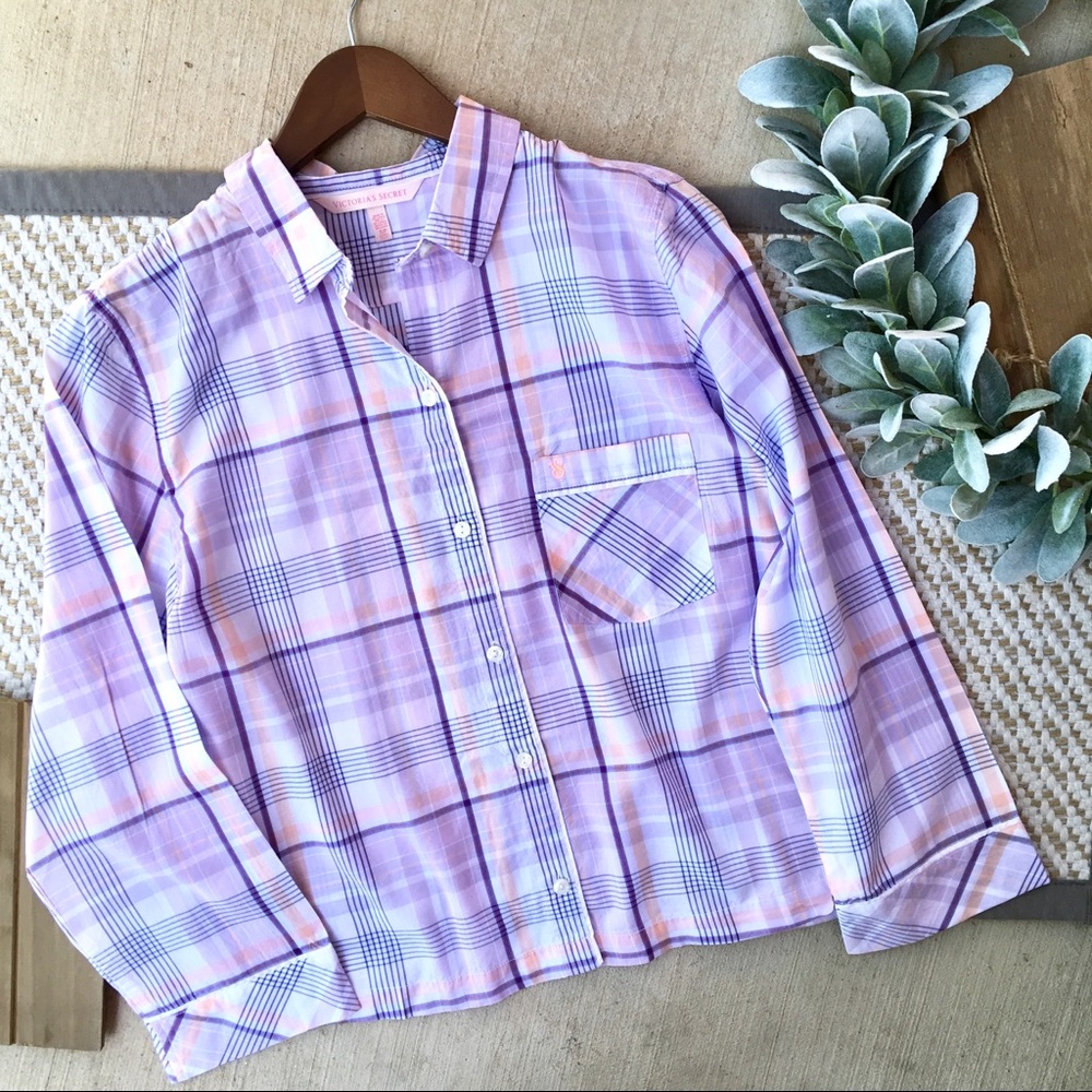 Victoria’s Secret Plaid Button Down Pajama Top